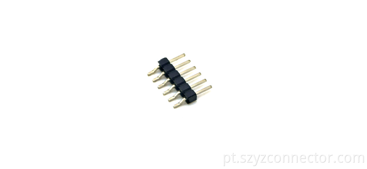 Cabeçalho de pino de 2,54 mm em ângulo reto smt 2.54mm pin header right angle smt